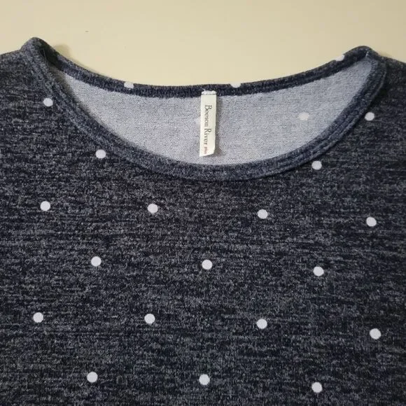 Beeson River Womens Navy Polka Dot Long Sleeve Crew Neck Tunic - Picture 11 of 14